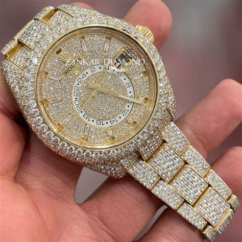 mens fake gold and diamond watch|men's moissanite watches.